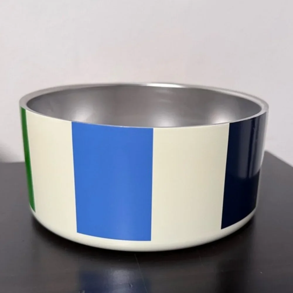 Kate Spade‎ Stainless Steel Striped Dog Bowl | 32 oz. | Brand NEW